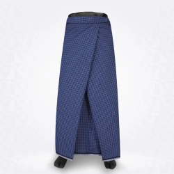 Mini Checked-Chambray Dark Gray Blue Checked Cotton Lungi